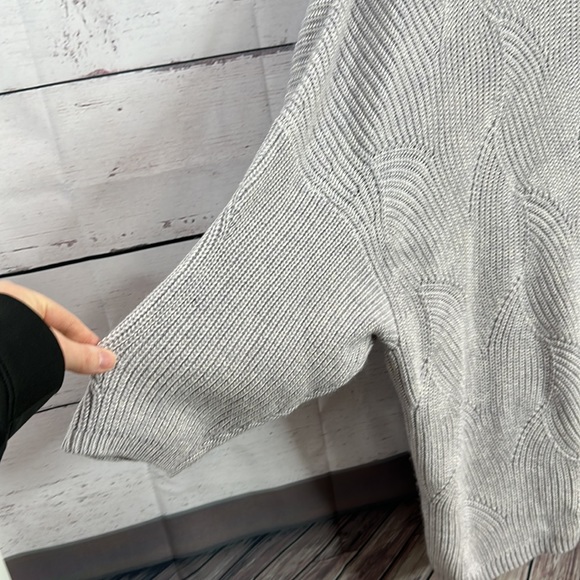 J Jill Womens Sweater Plus Size 4X Blue Gray 3/4 Sleeve knit pop over round neck - Picture 3 of 11